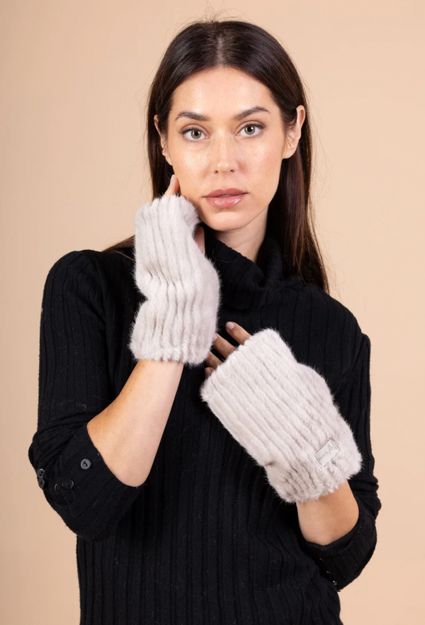 Faux Fur Fingerless Gloves