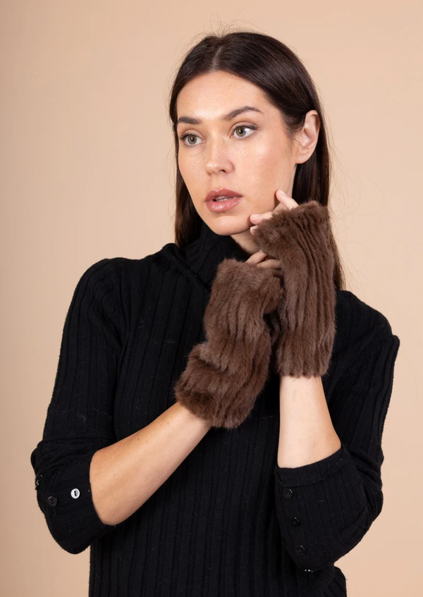 Faux Fur Fingerless Gloves