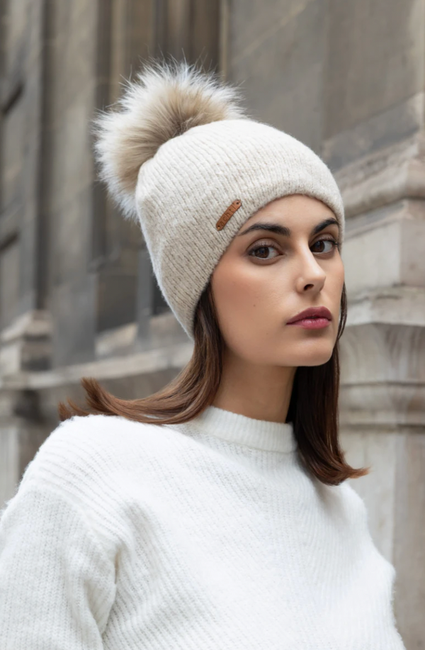 Burgundy Fleece Lined Bobble Hat