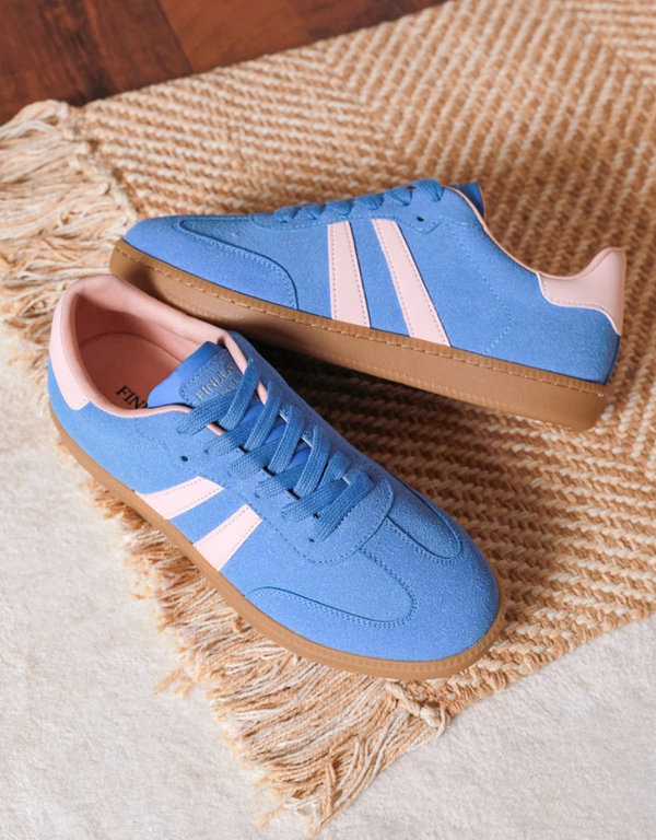 Blue Trainers w/Pink Stripe