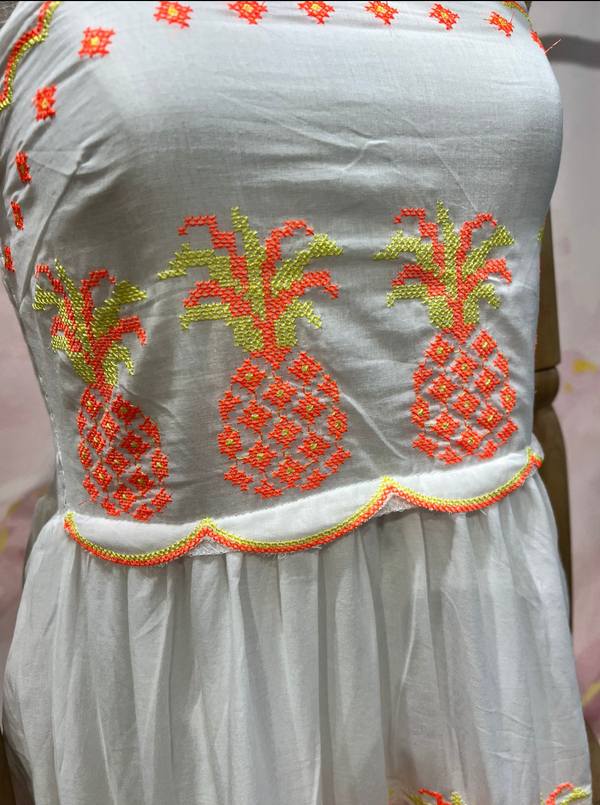Pineapple Embroidered Dress