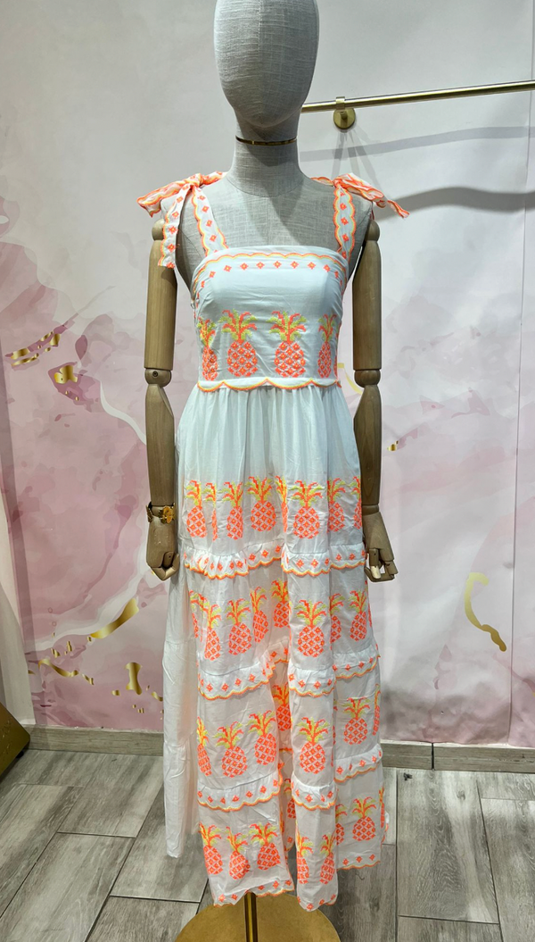 Pineapple Embroidered Dress