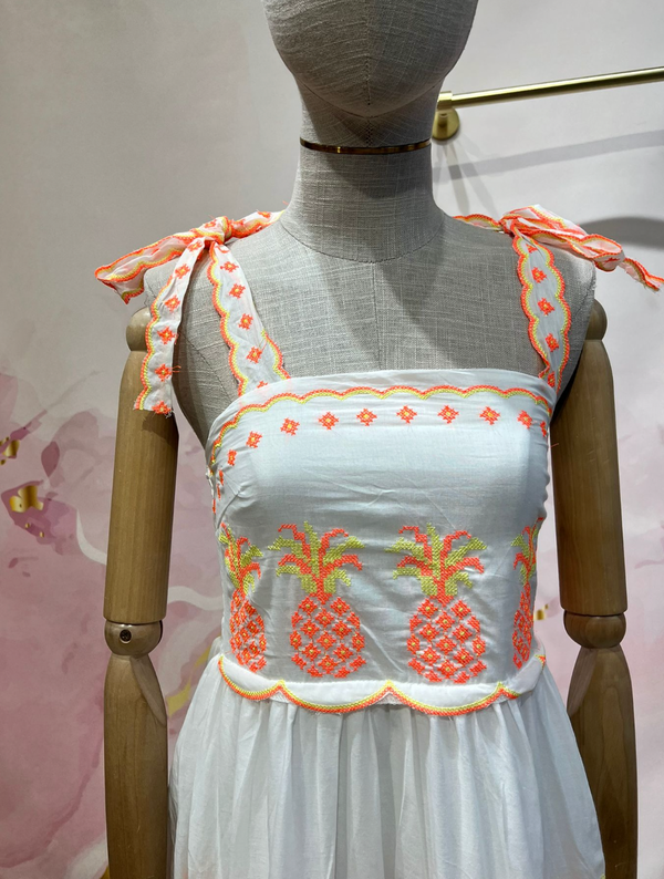 Pineapple Embroidered Dress