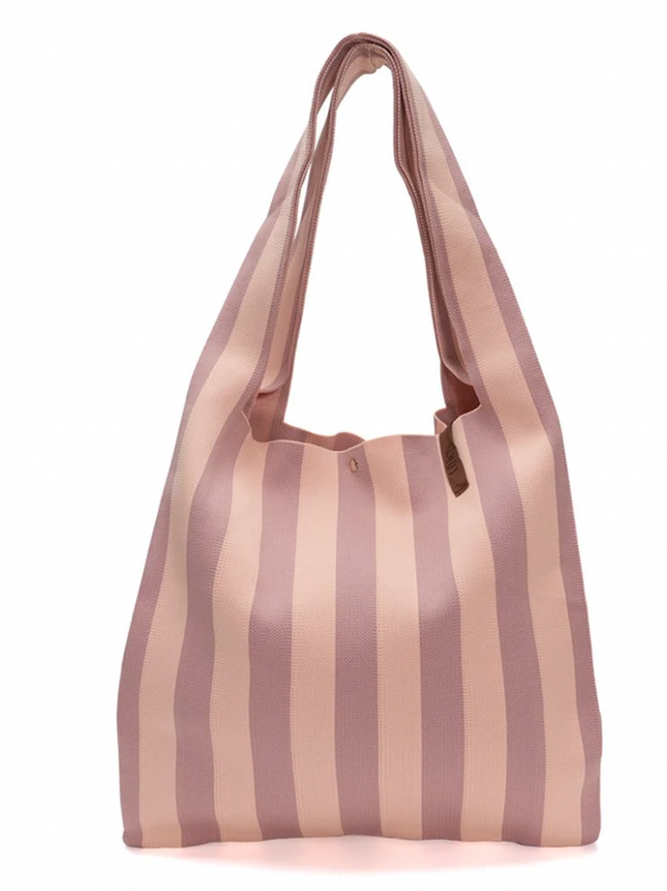 Dusky Pink Striped Bag