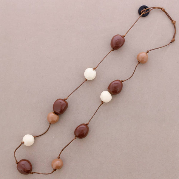 Long Necklace with Resin Bead Balls