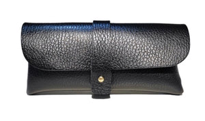 black leather glasses case