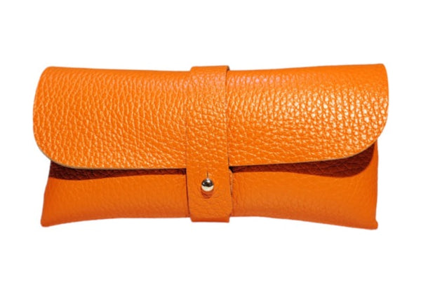 Orange leather glasses case