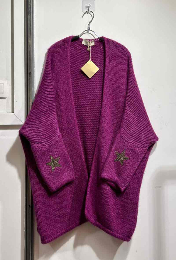 Cardigan with star motif