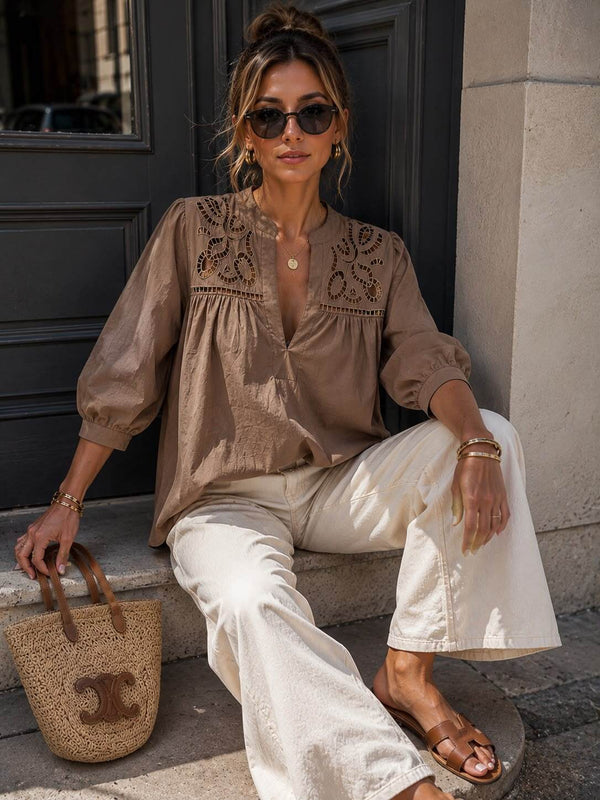 Women’s Openwork Embroidered Blouse