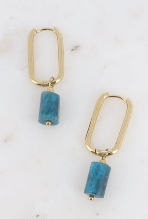 Semi Precious Stone Pendant Earrings