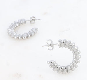 Twisted hoop earrings silver