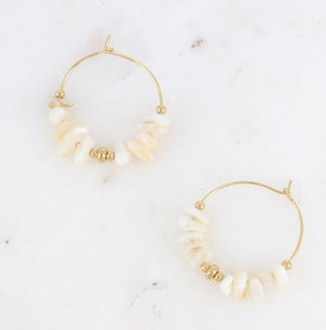 pearl and shell earrings