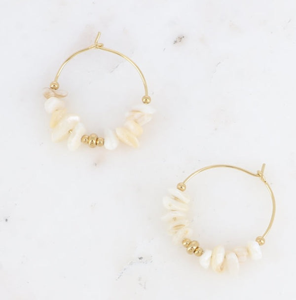 pearl and shell earrings