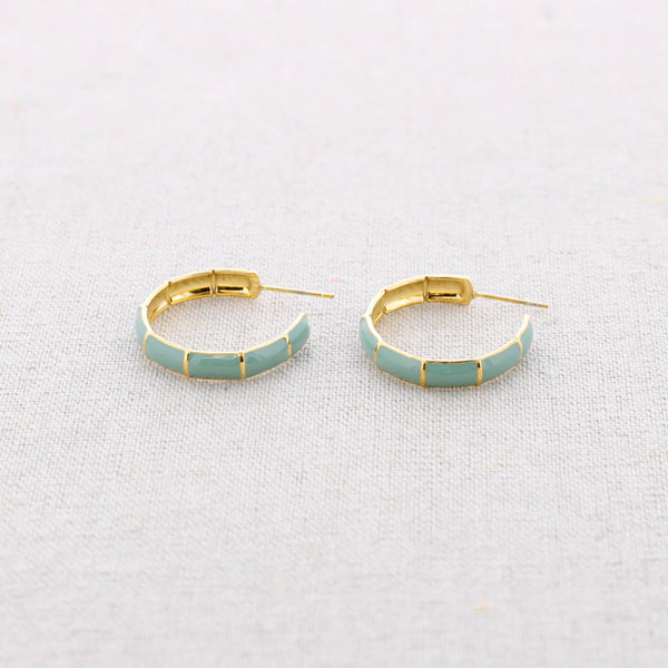 2.7 Cm Enamel Steel Hoop Earrings