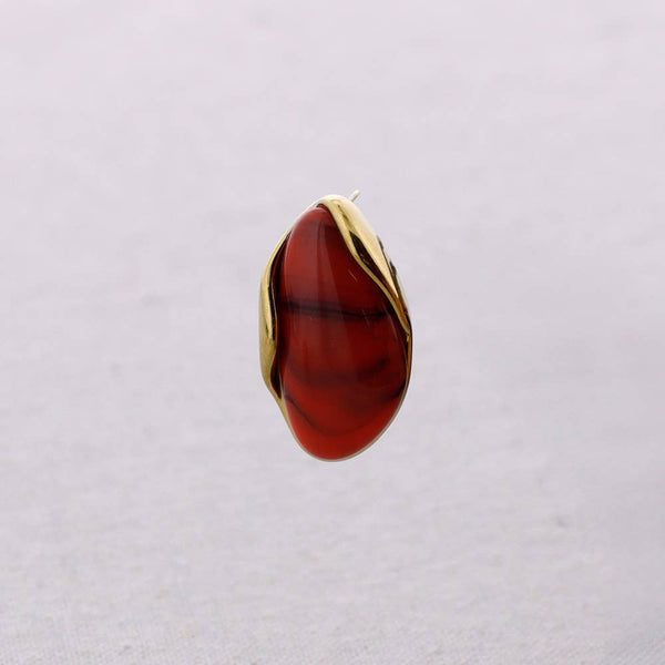 Steel Earrings Irregular Shape Resin