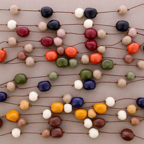 Long Necklace with Resin Bead Balls