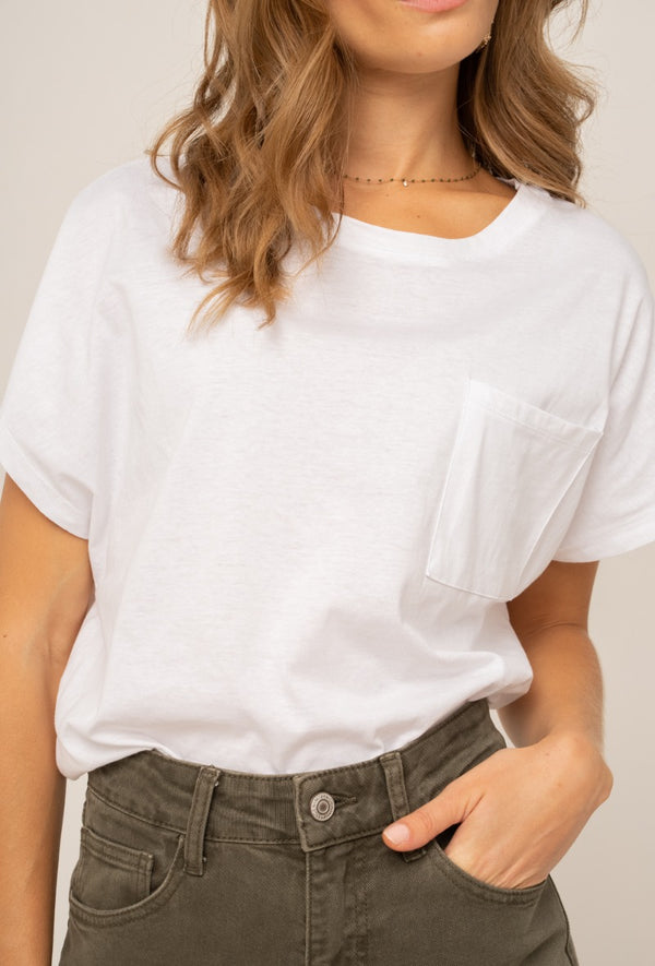 White T Shirt w/Pocket