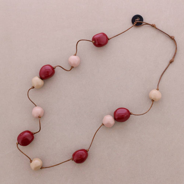 Long Necklace with Resin Bead Balls