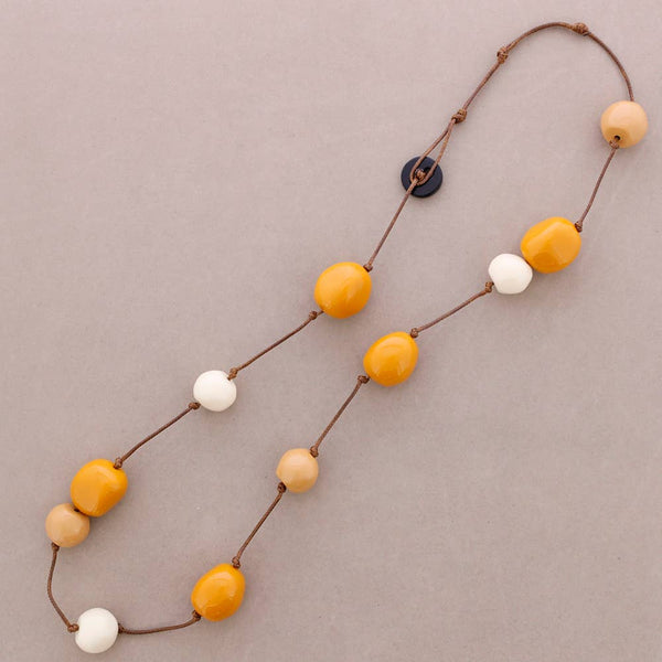Long Necklace with Resin Bead Balls