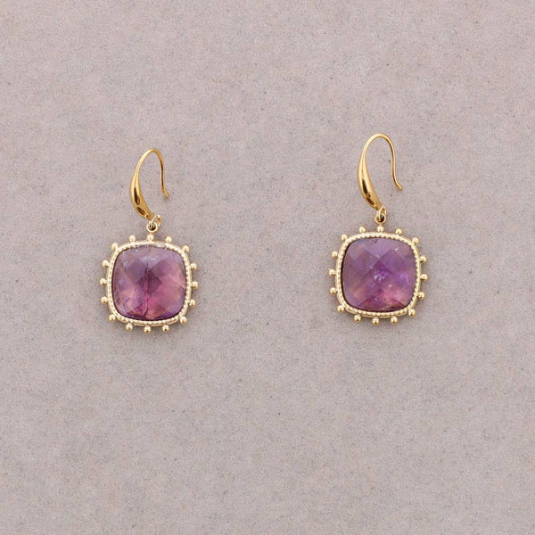 Bronze Stone Dangle Earrings