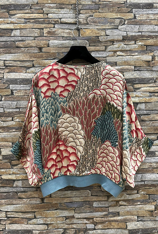 Silk Effect Printed Cardigan