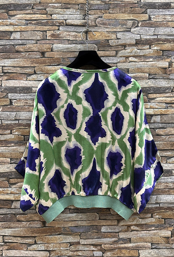 Silk Effect Printed Cardigan