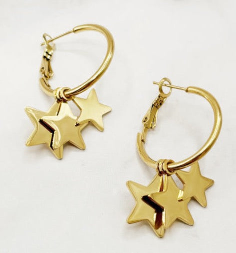 Multi Star Gold earrings