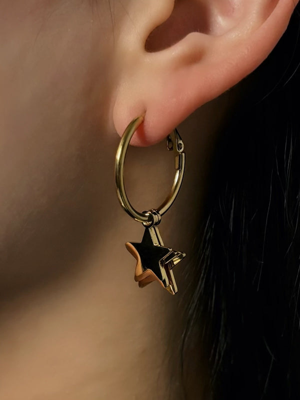 Gold Star Charm Earrings