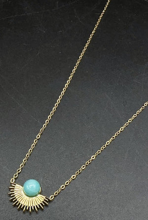 Fanned Charm with turquoise stone