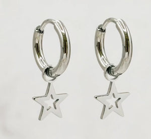 Star Chars on Hoop earrings