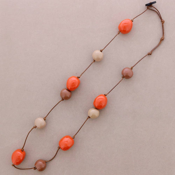 Long Necklace with Resin Bead Balls