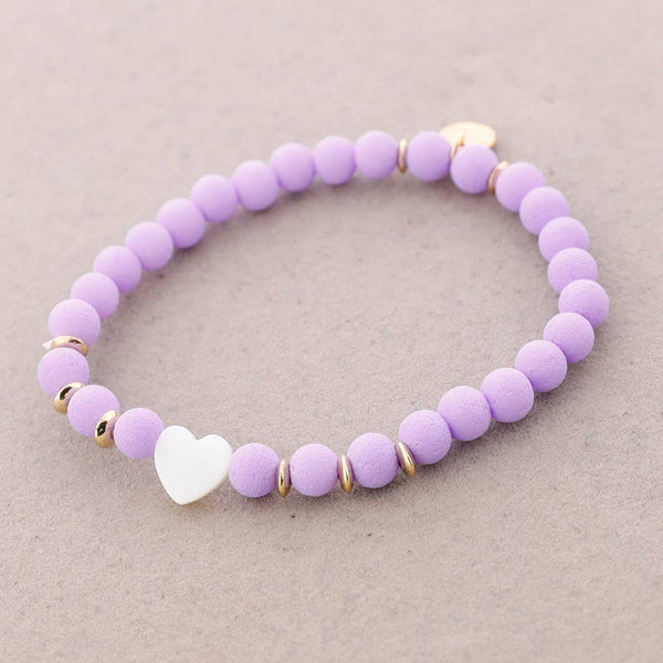 Nacar Heart Beads Elastic Bracelet