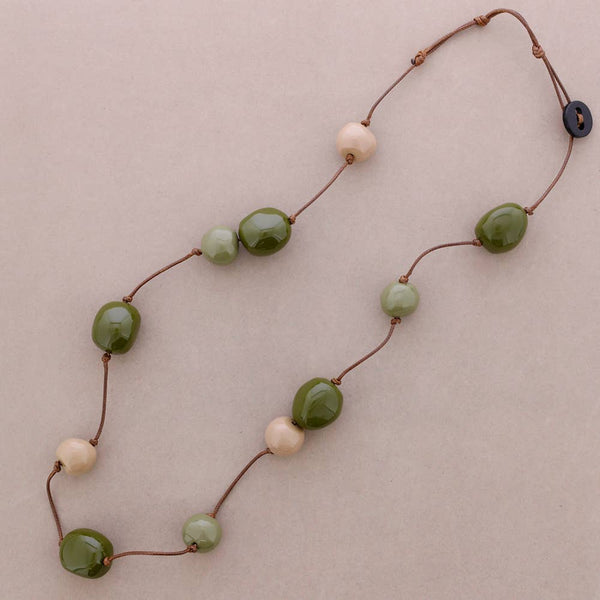 Long Necklace with Resin Bead Balls