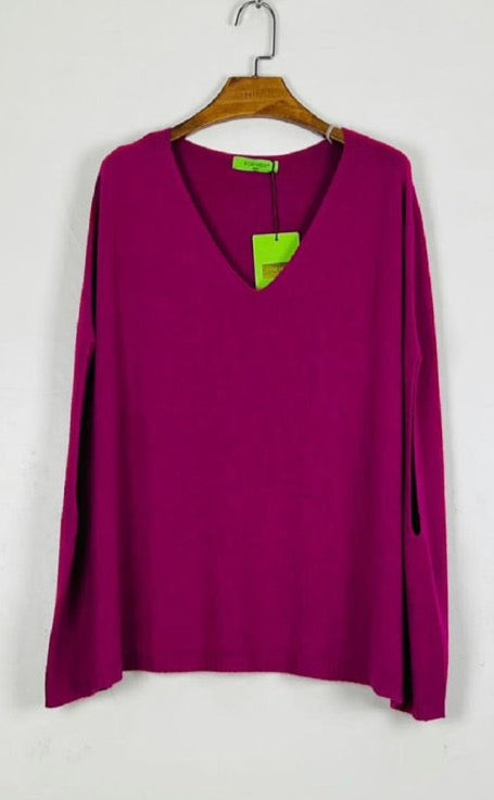 Oversized V-Neck Poncho cashmere feel