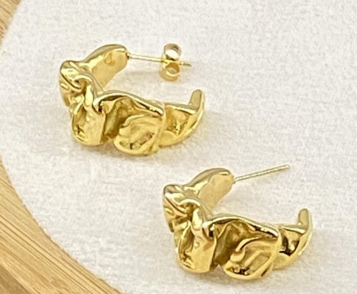 Battered Gold Hoops