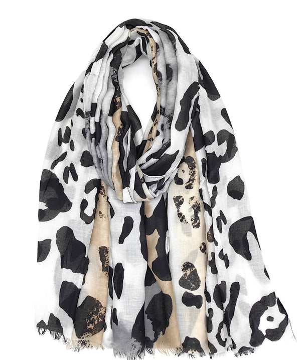 Leopard Print Scarf w/Gilding