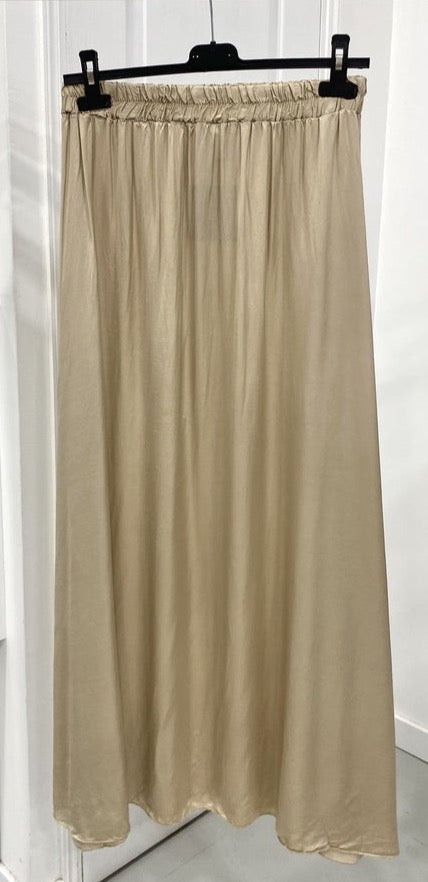 Silk mix long skirt