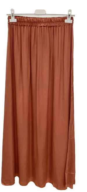 Silk mix long flowing skirt