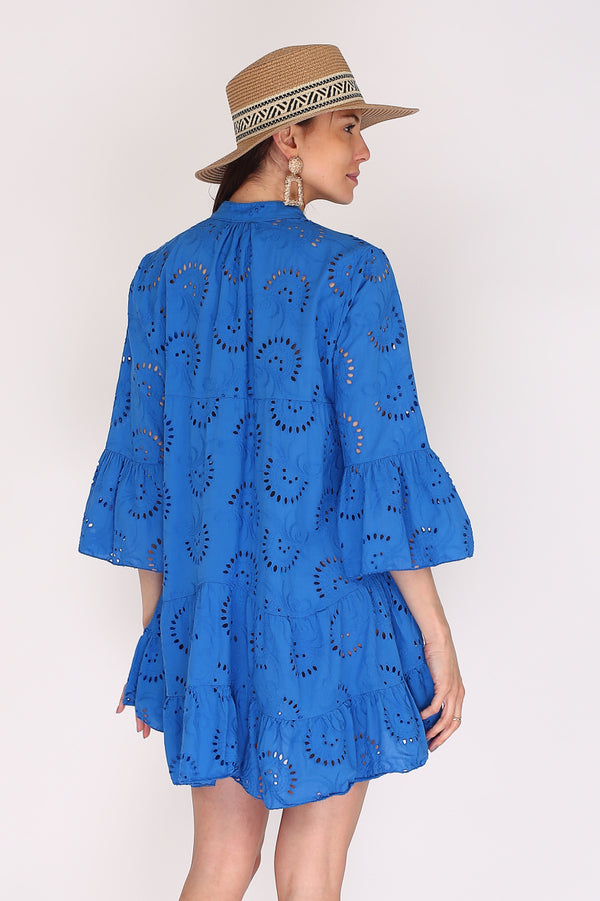 Block Colour Embroidery Dress