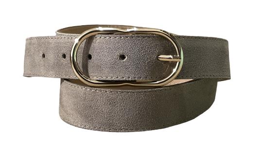 Taupe suede leather belt