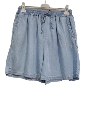 Denim shorts elastic waist
