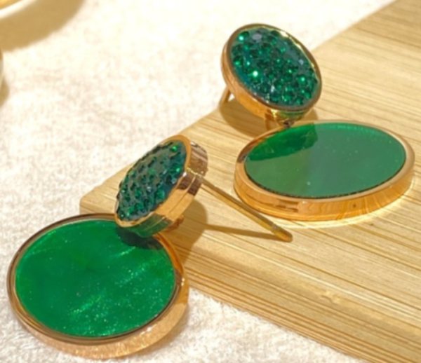 Decorative Green Earrings