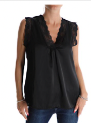 Lace top with V neck - view colours