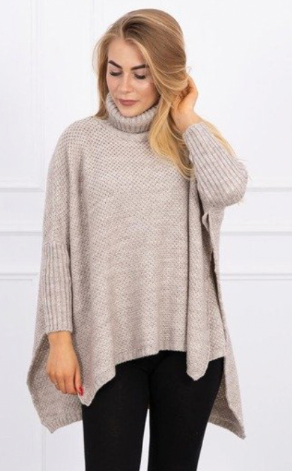 Turtleneck sweater with side slits - see colours